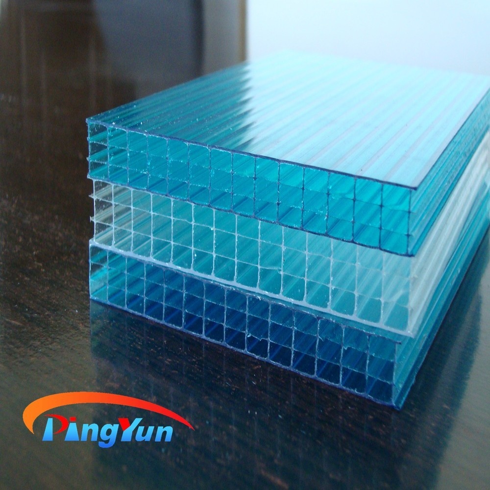 6mm 8mm 10mm UV extruded clear cellular hollow panel sheets polycarbonate for greenhouse roof