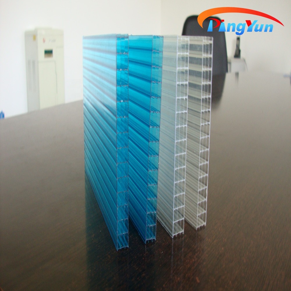 6mm 8mm 10mm UV extruded clear cellular hollow panel sheets polycarbonate for greenhouse roof