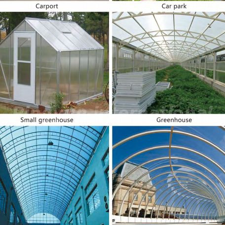 Twinwall Hard Impact សន្លឹក Polycarbonate សម្រាប់តុសសកុដិ