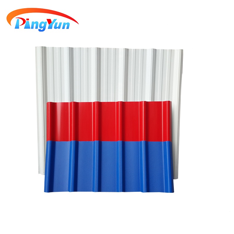 ក្បឿងដំបូល PVC មានស្ថេរភាពពណ៌ ក្បឿងប្លាស្ទិកសម្រាប់ដំបូលអេក្វាឌ័រ សន្លឹកដំបូលប្លាស្ទិក upvc ពេញនិយមសម្រាប់ឃ្លាំង