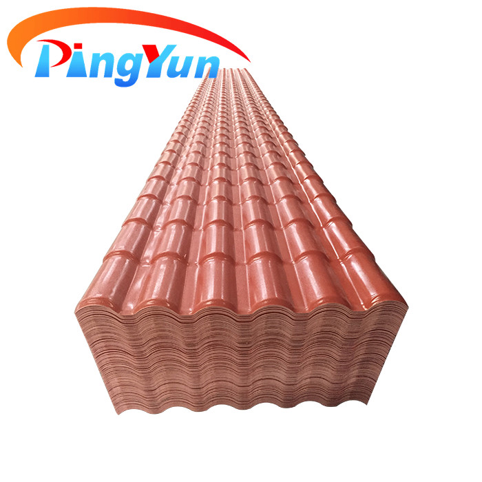 ធន់នឹងការ corrosion tejas de pvc ក្បឿងដំបូលជ័រសំយោគបែប Roma ជាមួយ ASA សម្រាប់ម៉ិកស៊ិក