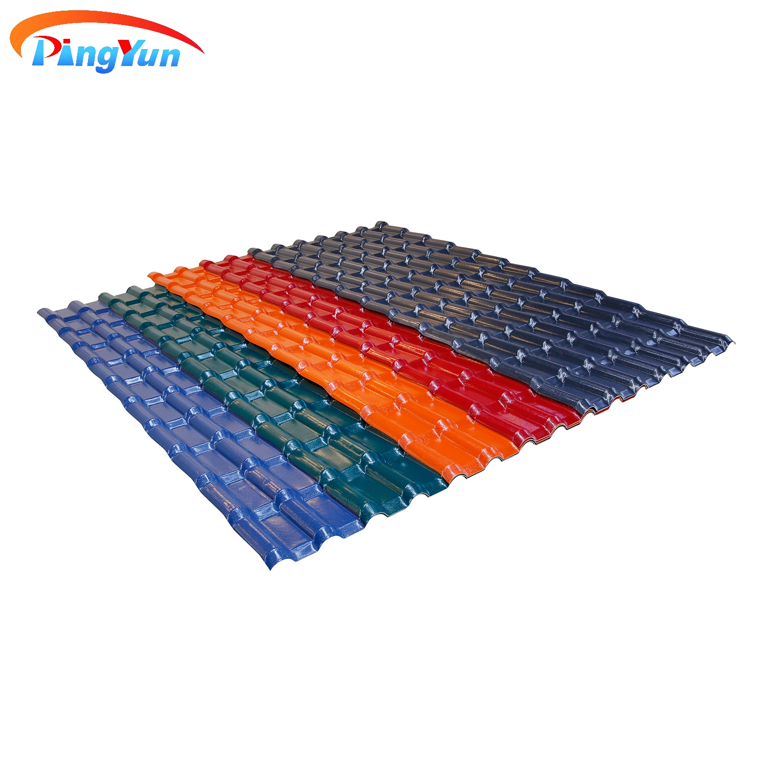 សន្លឹកដំបូលប្រក់ក្បឿង PVC មានស្ថេរភាពពណ៌ខៀវសម្រាប់ផ្ទះលំនៅដ្ឋាន