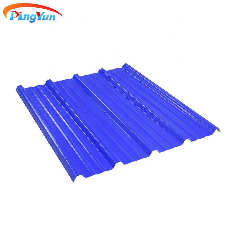 ក្បឿងដំបូល Trapezoidal Teja De PVC សន្លឹកដំបូល អ៊ីសូឡង់កំដៅ ប្រឆាំងនឹងការច្រេះ ក្បឿងដំបូល